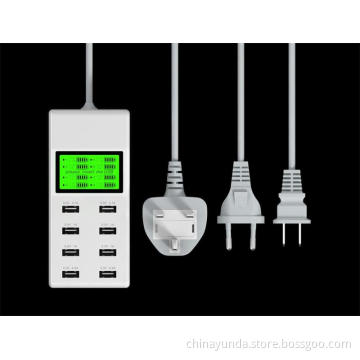 New Brand LCD 8 Port USB Mobile Phone Charger 5V 9.5A Output USB Charger